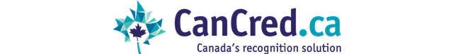 Logo and tagline: CanCred.ca - Canada's recognition solution