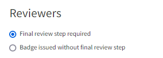 Screenshot showing how a final review step can be chosen or not