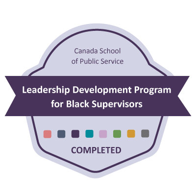 Certificate of Completion of the Leadership Development Program for Black Supervisors 