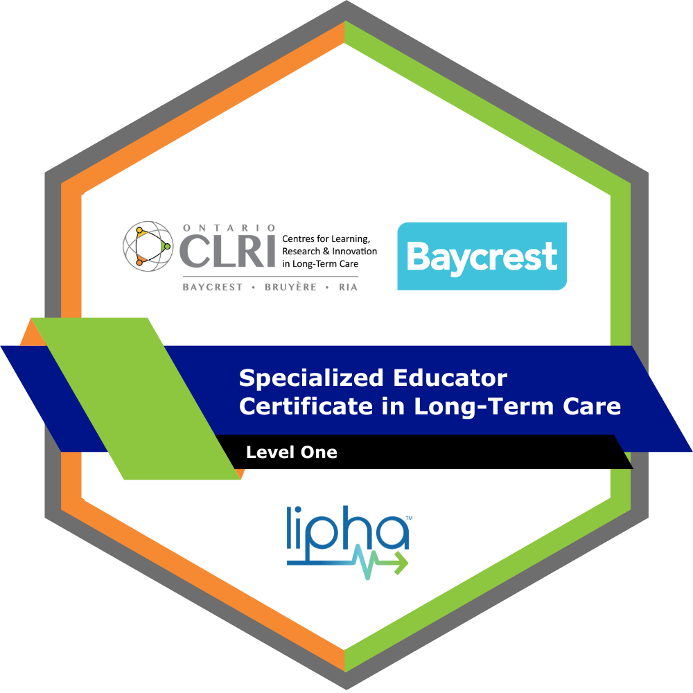 Specialized Educator Certificate in Long-Term Care: Level 1